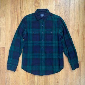 J.Crew Classic blue and green flannel shirt.